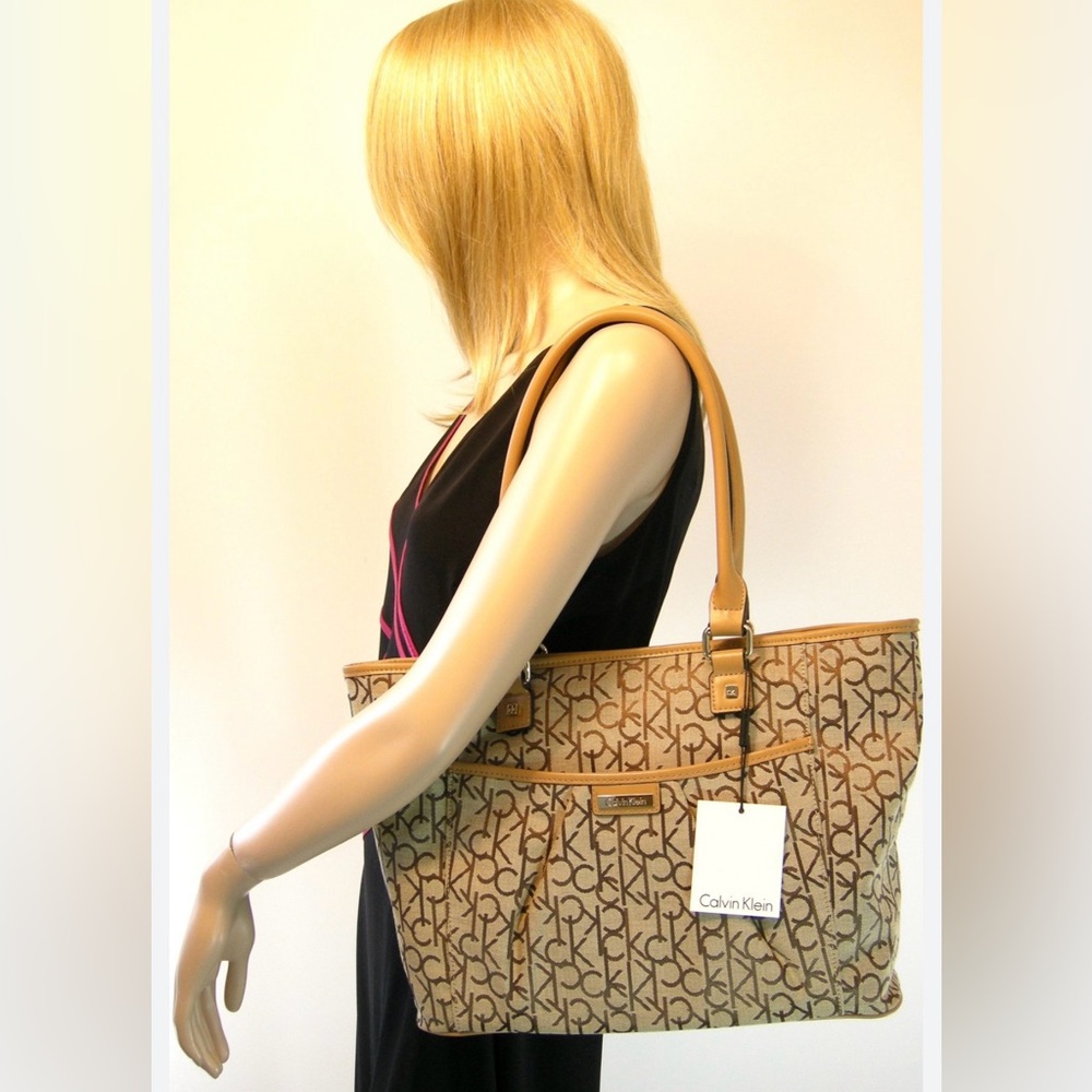 Calvin Klein Signature Brown and Tan Tote